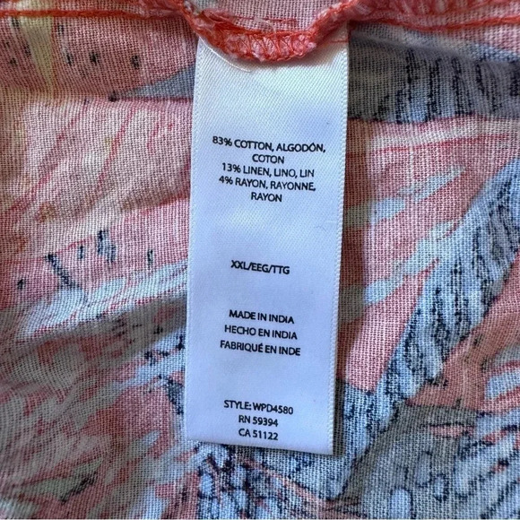 Beachlunchlounge Tropical Mini Dress Braided Straps Colorful Button Front XXL - Picture 13 of 14